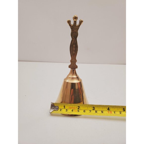 Vintage Brass Hand Bell - Handheld Solid Brass Bell with Charming Tone - Home - Picture 9 of 10